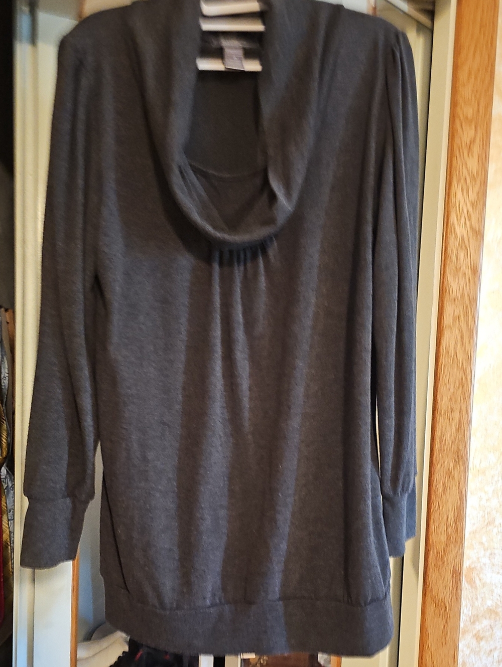 Avenue Dark Gray Cowl Neck Sweater Tunic
